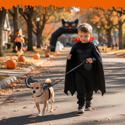 OLANRUN-Dog-Halloween-Costume-Dog-Bat-Wings-Costume-with-Pumpkin-Bells-for-Halloween-Party-Decorations-Cute-Dogs-and-Cats-Bat-Wings-Cosplay-Party-Dress-Up-Costumes-for-Large-Dogs