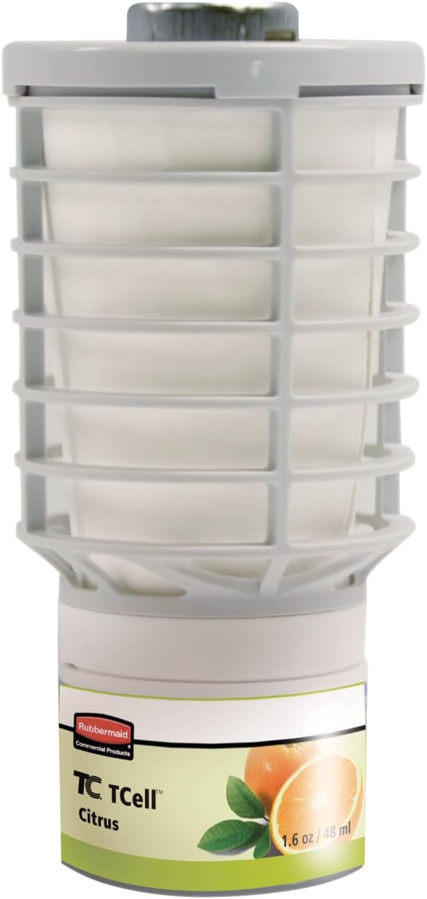 Rubbermaid Commercial Products TCell Air Freshener Refill, Citrus, Odor Neutralizing, Long Lasting, Consistent, Battery Free, for Restrooms in Restaurants/Hotels/Schools/Airports/Offices Citrus 1.6 Fl Oz (Pack of 1) - Image 1