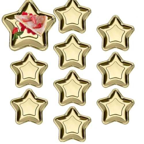星 紙皿 ペーパープレート ペーパー皿 使い捨て ペーパートレイ 紙トレイ ウェディング パーティー 10個 ゴールド
