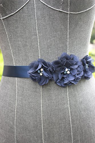 NANIA Bridesmaid and Flowergirls sashes wedding sash pearls flowers belts3