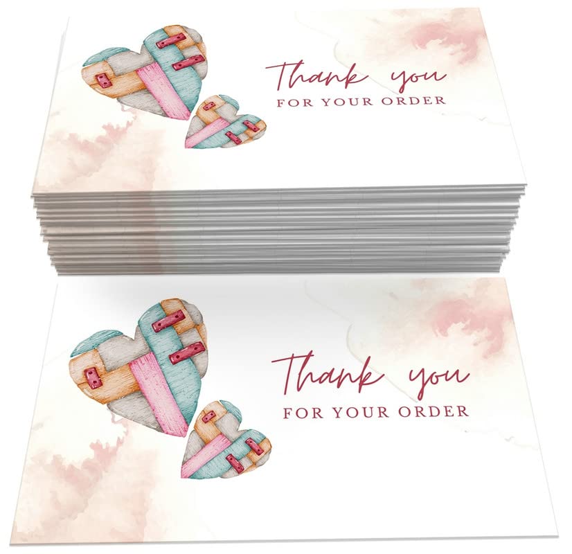 VAAIMAI 60 Pieces Simple Design Thank You for Supporting My Small Business Cards (3.5 x 2 Inches) for Online, Handmade Goods, Retail Store, Customer Package Inserts, Back Blank