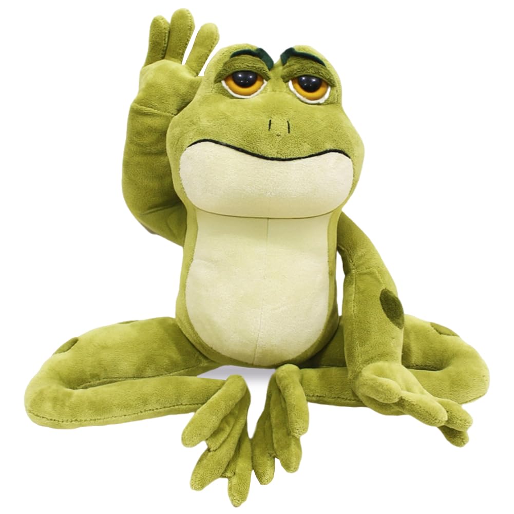 CLKDPNO Frog Plush Toy, Soft Frog Stuffed Animal, Animal Plush Dolls, Stuffed Frsch Cartoon Plushies Gift for Kids -22cm