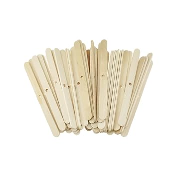 HAHIYO 50PCs Single-Hole Wood Candle Wick Centering Devices Wooden Candle Wick Holder Wick Setter Candle Wick Centering Tool for DIY Candle Making Candle Making Supplies Accessories