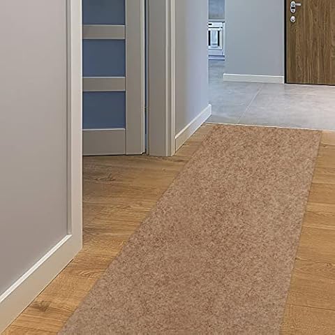 AYOHA Runner Rug 2' x 8' Indoor/Outdoor Carpet Runners, Hallway Kitchen Entryway Bedroom Area Rugs with Natural Non-Slip Rubber Backing, Garage mat, Sand (Available for Custom Sizes) Cover