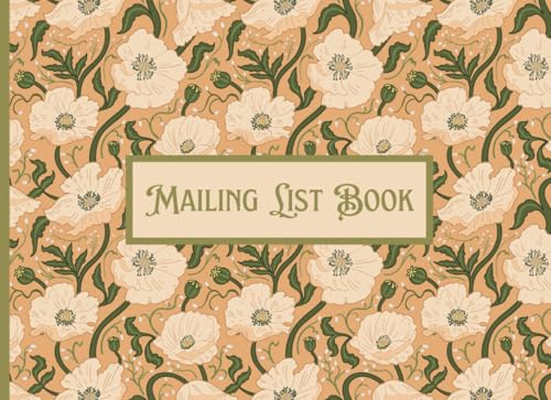 Mailing List Guest Book: Art Nouveau Guestbook for Collecting Names, Emails, Phone Numbers, Customer Contacts, Event Register Logbook for Community ... Helpful for Small Business Development