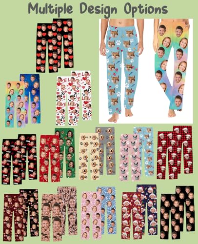 Personalized Face Pajamas for Men Women Custom Photo Pj Customized Christmas Pet Bottoms Pants Face sleep pant Trousers2