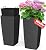 Mueller M-Resin Heavy Duty Tall Planter, Indoor/Outdoor Grande Plant, Tree, Flower Pot, 2-Piece Set, 24”, Modern Design, Built-in Drainage, Dark Gray