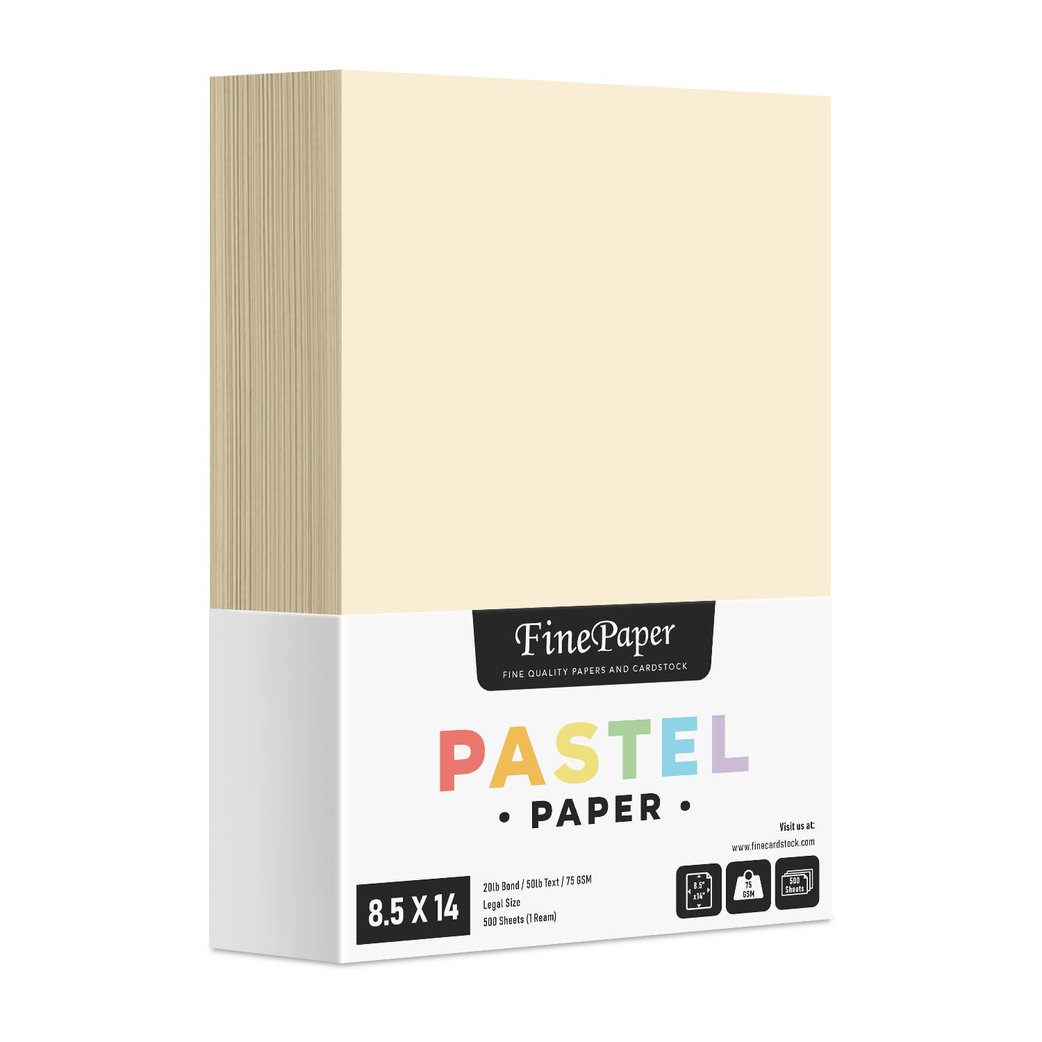 Amazon.com : Cream - Pastel Color Paper 20lb. Size 8.5 X 14