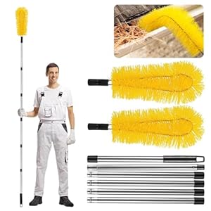 Duscdesp Dachrinnenreiniger Teleskopbürste Gelb