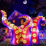 Max Fun 4pcs Halloween Inflatables Octopus Tentacles Outdoors Decorations with LED Lights Built-in Blow Up Yard Decoration for Outdoor Garden Lawn (8FT- Halloween Inflatables Octopus Tentacle)