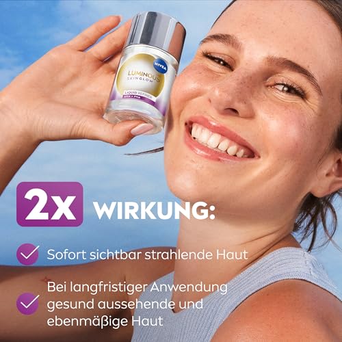 NIVEA LUMINOUS630 Skin Glow Liquid Refiner, sanftes und effektives AHA Peeling für ebenmäßige und glatte Haut, porenverfeinernde Gesichtspflege mit 4% AHA, 1% PHA und Aloe Vera (100 ml)