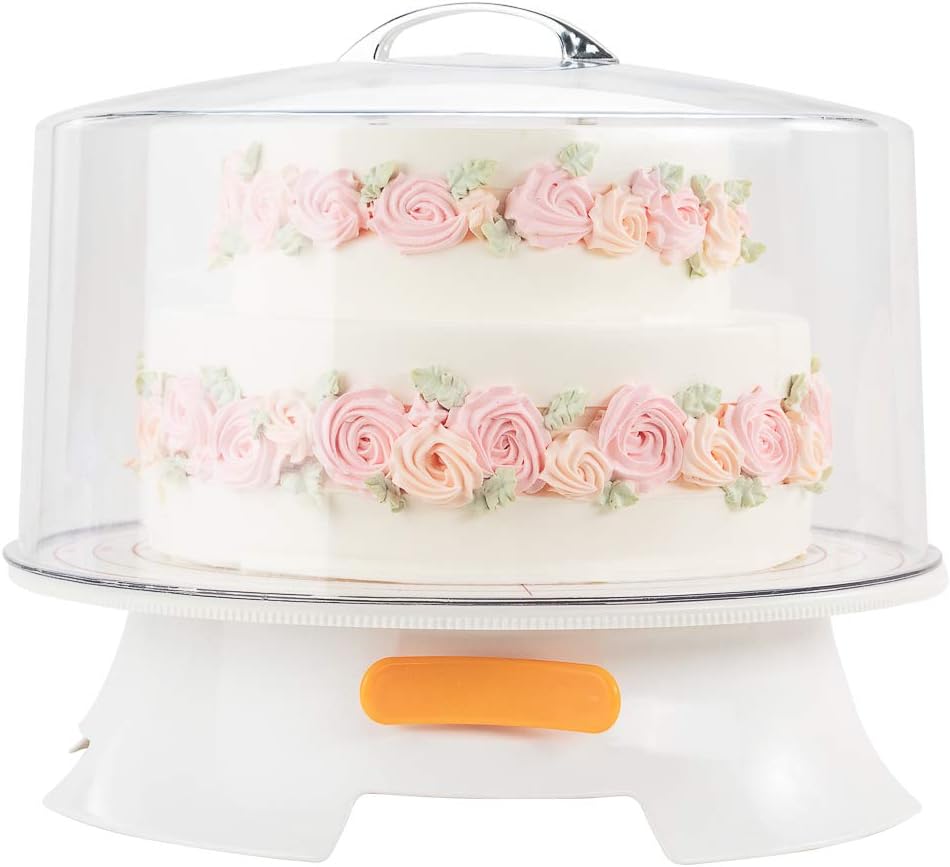 Restaurantware 12 x 6.4 Inch Cake Cover 1 Round Cake Dome - Built-In Handle Dishwasher-Safe Clear Plastic Cake Stand Cover Protect Pies Pastries or Cupcakes For Homes or Restaurants