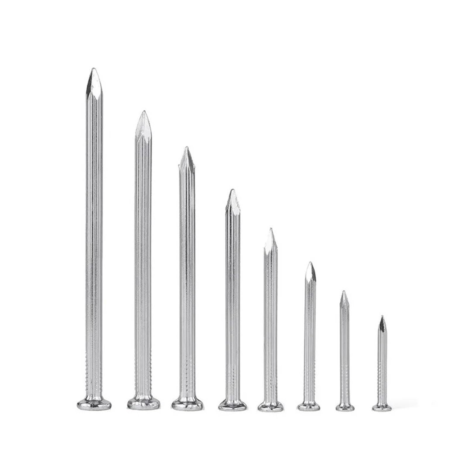 Dyyeuavt One Color 55# Carbon Steel Cement Nails White Zinc Plated Hardwood Wall Tilling Brick Concrete Nail Screws 25Mm To 150Mm(150Mm 15Pcs)