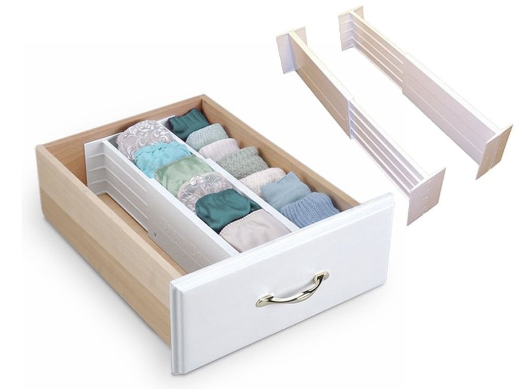 Buy FiNeWaY Set Of 2 Adjustable Drawer Dividers Partition Spring Loaded