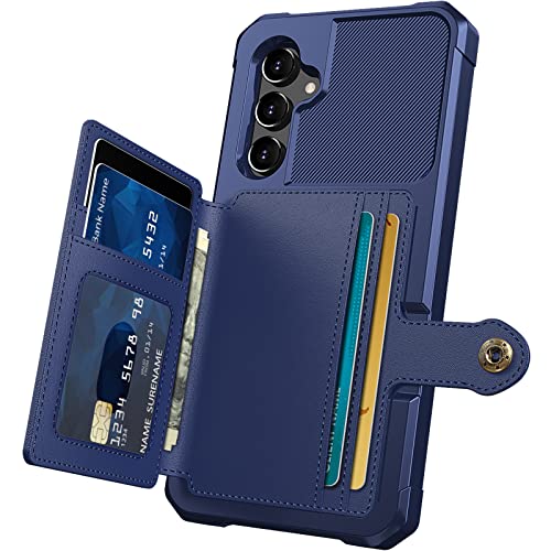 WEFOR Case for Samsung Galaxy A14 5G - Wallet Case with PU Leather Card Pockets Back Flip Cover for Samsung Galaxy A14 5G (Blue)