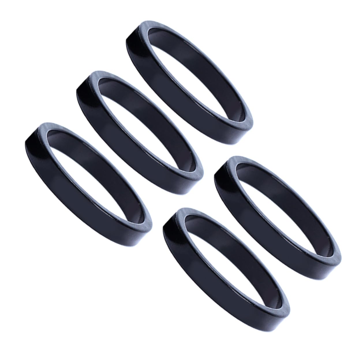 NAMOARLY 5pcs Black Aluminum Bike Headset Spacer (3mm) Front Fork Stand Gasket Headset Threadless for Mountain Bike
