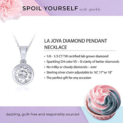 La Joya 1/4 Carat Lab Created Bezel Set Diamond Necklace thumb #3