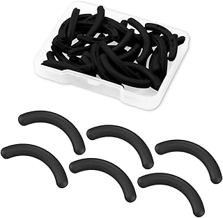Jagowa 30 Pcs Eyelash Curler Pad Silicone Universal Eyelash Curler Replacement Rubber Pad with Transparent Storage Box for Eyelash Curler (Black)