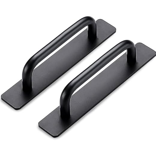 Lxoraziy 2 Piezas Tiradores Autoadhesivos para Muebles, 148cm Tirador para Muebles de Aluminio, Puerta y Ventana Baños Tiradores, Para Cocina, Muebles, Armarios (Negro)