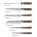 BGT Japanese 67 Layer High Grade VG-10 Super Damascus Steel Knives, Sharp, Teak Handle Professional Hammered Kitchen Knife Set with Knife Roll Bag 6Pcs Set (Silver Blade)