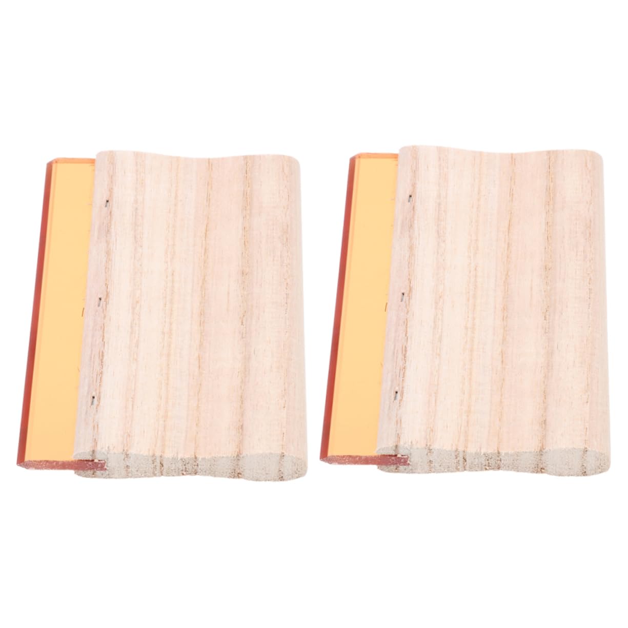 KALLORY 2Pcs Wooden Squeegee Ink Scraper for Supplies Durable Water Oil Resistant Blades for Printmaking