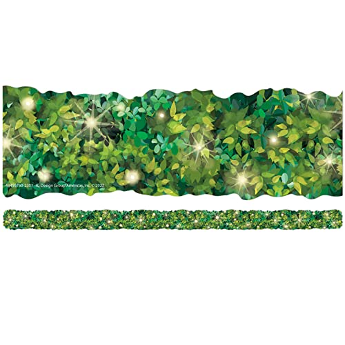 Eureka Curiosity Garden Twinkle Hedge Decorative Classroom and Bulletin Board Trim for Teachers, 2.25' Wide, 12 Strips for 37 Total Feet