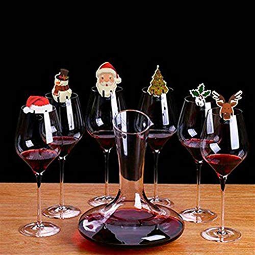 CNluca Decoração de Natal Cartão de Vidro de Vinho Tinto Cartão de Decoração Escrita à Mão DIY Wishe