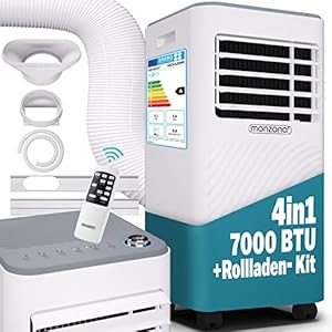 MONZANA® Mobiele Airconditioner 3-in-1 24-uurs Timer Afstandsbediening Luchtonvochtiger Luchtafvoerslang Rolluikbevestigingskit Airco Luchtkoeling