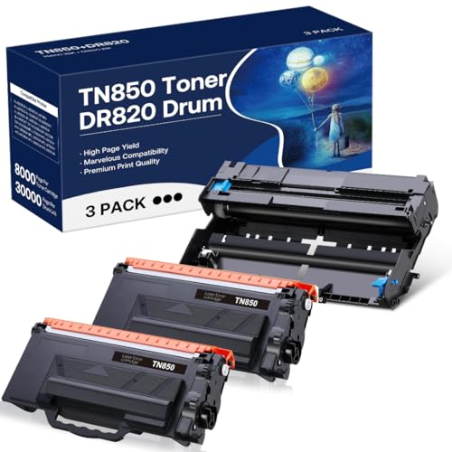 Woebyas 850 820 Tn850 Toner Cartridge & Dr820 Drum Unit Compatible For Brother Tn850 Tn-850 Dr820 Dr-820 Replacement For Brother Dcp-L5500Dn Dcp-L5650Dn Hl-L6200Dwt Hl-L6400Dw Mfc-L5700Dw Mfc-L5800Dw Printer cover