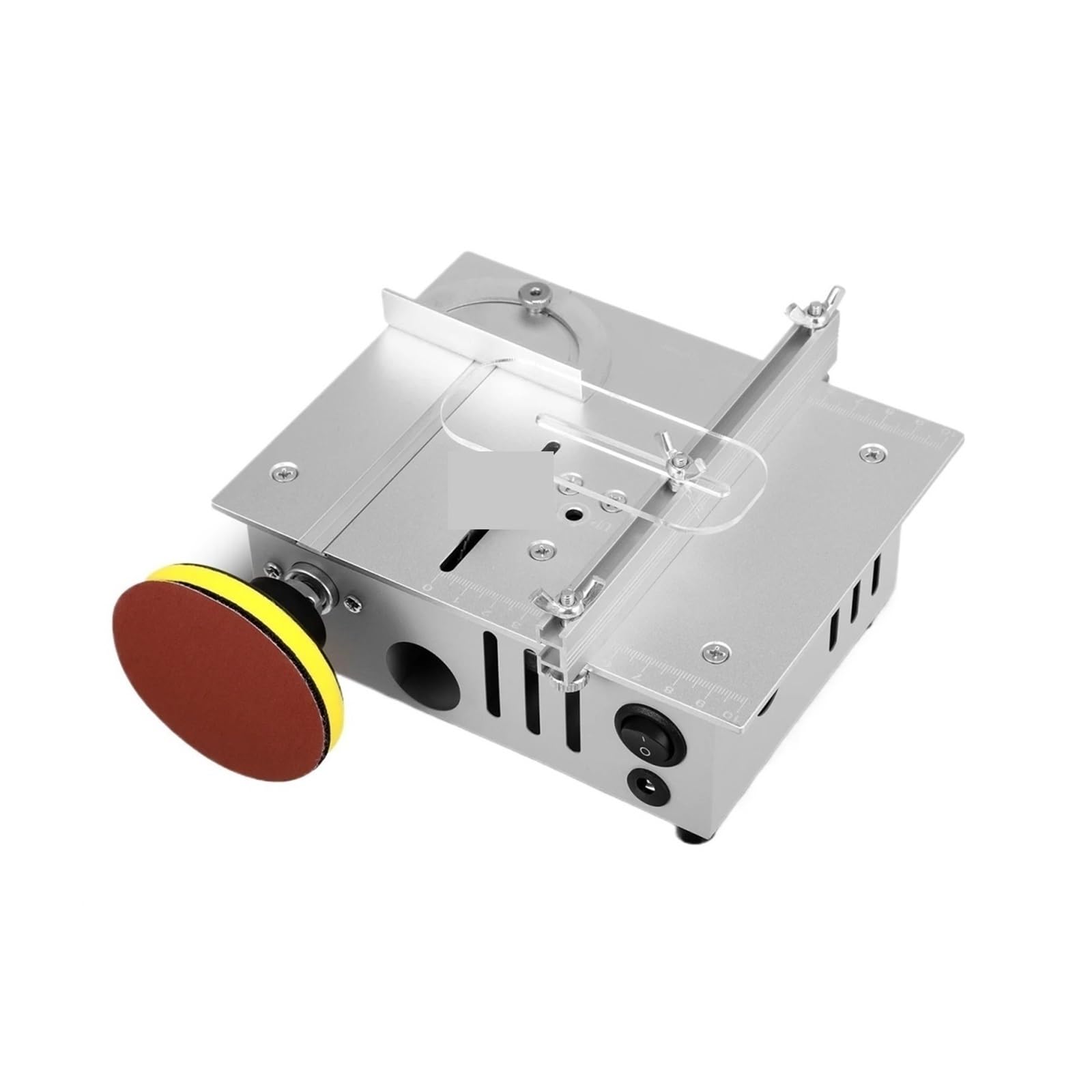 Sierra de mesa portátil Mini Sierra De Mesa, Cntrl De Mtr Dual, Sierra De Mesa De Precisión Prtátil, para muebles de bricolaje, carpintería(Silver)