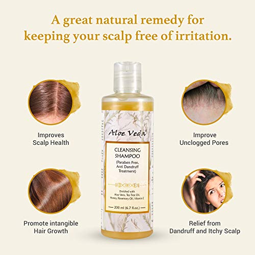 Image of Aloe Veda Anti Dandruff Cleansing Shampoo with Tea Tree Oil, 200ml