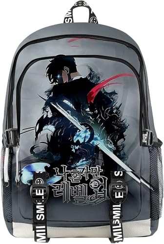 ISaikoy Anime Solo Leveling Backpack Daypack Laptop Bag 3D Printing School Bag Bookbag 4