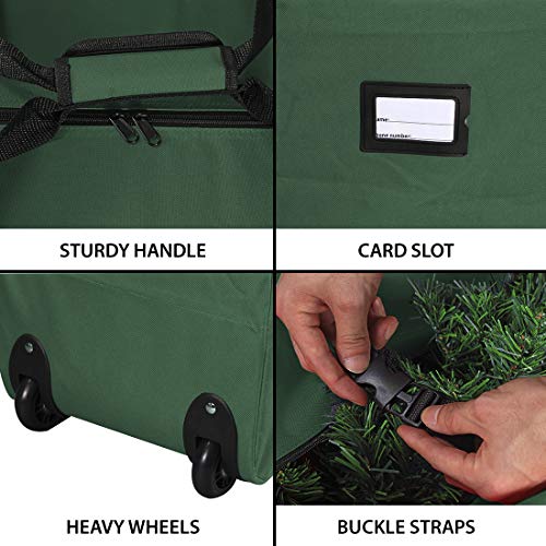 Propik Rolling Christmas Tree Storage Bag, Fits Up To 7.5 Ft. Tall Disassembled Holiday Tree, 22 Inch X 16 Inch X 50", Large Heavy Duty Xmas Storage Container With 2 Wheels & Handles thumb #1