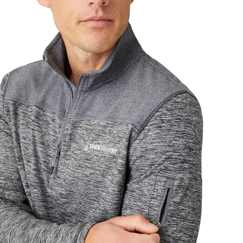 Free Country Men's Sueded Spacedye 1/2 Zip Colorblock Mock Neck Shirt3