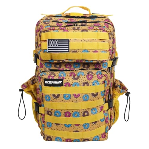 ELITRAINX ELITEX Sac à dos militaire 45 L étanche pour sports d'avion cabine CrossTraining Sports de plein air Gym Portable, Donuts jaunes, 45 Litros