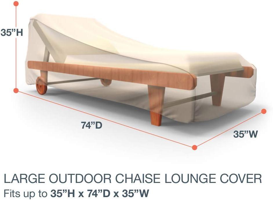 EmpirePatio Select Tan Patio Chaise Lounge Cover, Large