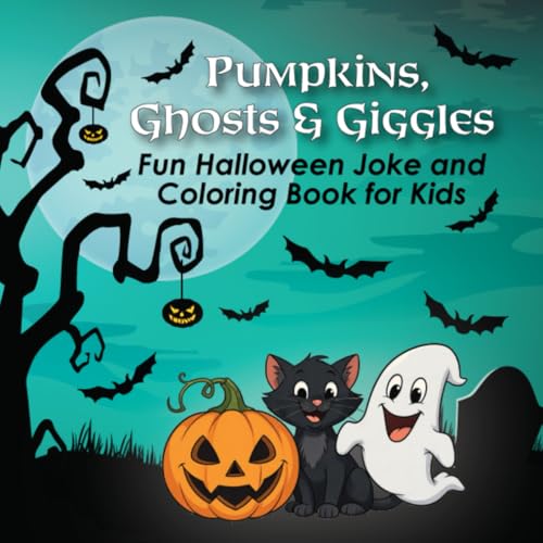 Pumpkins, Ghosts & Giggles: 52 Cute Halloween Coloring Pages with Silly Jokes for Kids Ages 4-8 image 2