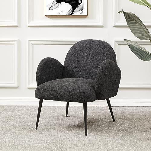 SAFAVIEH Couture Collection Crystaln Mid-Century Modern Black Boucle Accent Chair