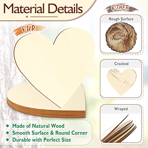 Wooden Hearts For Crafts, 10 Pack 12 Inch Blank Heart Cutout Unfinished Wood Hearts Slices Valentine's Heart Shaped Ornaments Door Hanger Decor For Valentines'day,Wedding,Christmas #TOP2