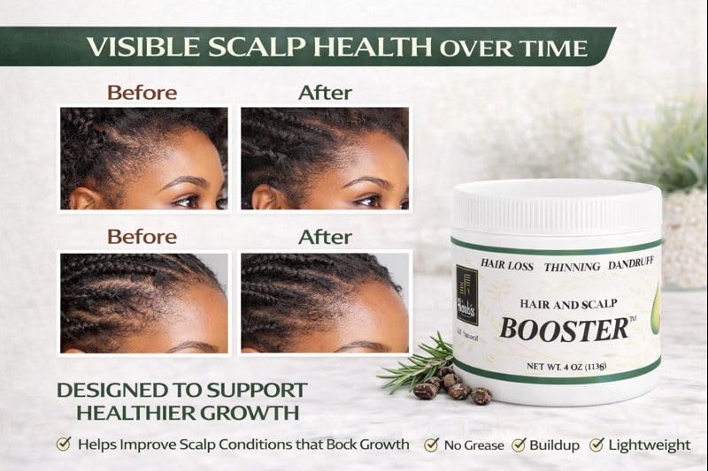 Miniatura 6 de Hairobics - Potenciador de cabello y cuero cabelludo, producto natural para el crecimiento del cabello delgado, cuero cabelludo seco y bordes,