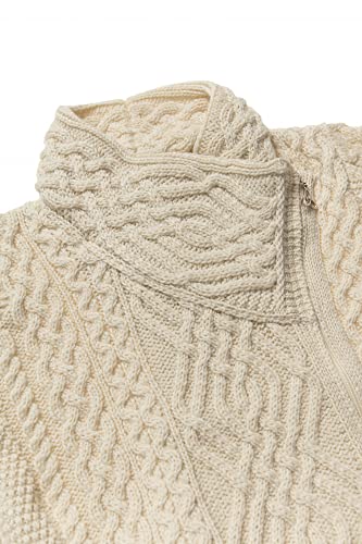 Image of Aran Crafts Irish Women's Cable Knit Side Zip Wool Jacket (Z4630)