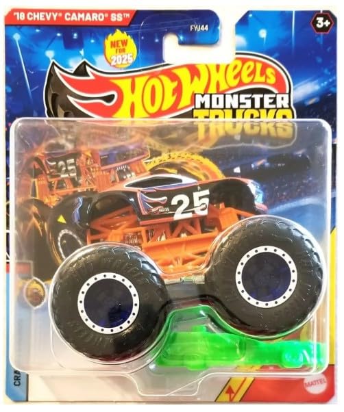 Hot Wheels Monster Trucks Diecast Vehicle, 1:64 Scale, 2025 Collection ('18 Chevy Crash Legends 3/5)