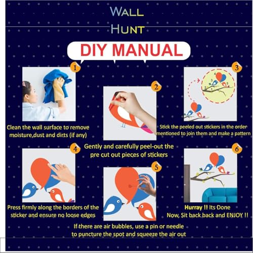 Image of Hanging Birds Cage with Flowers Wall Stickers Vinyl Wall Stickers for Bedroom,Living Room,Kids Room,Hall Wall Cover Size 46X81CM-Self-Adhesive