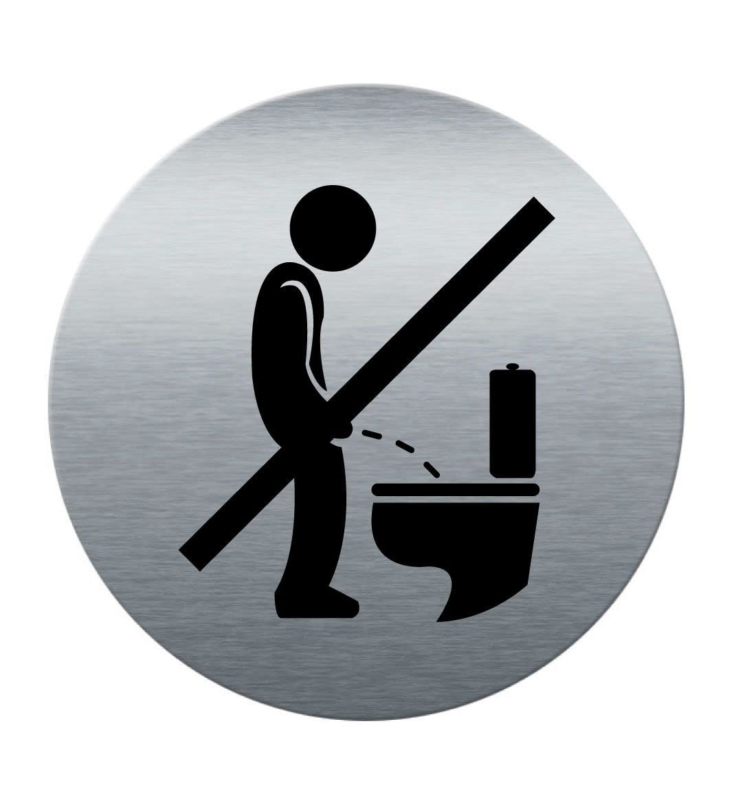 Türschild Aus Gebürstetem Aluminium – 200x50 Mm, UV-Druck, Selbstklebend, Für WC & Hygienebereiche