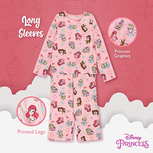 Disney Girls' 2-Piece Loose-fit Set, Princess Pajamas, Soft & Cute for Kids4