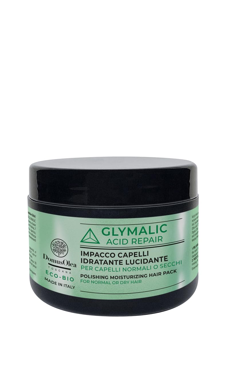 IMPACCO CAPELLI IDRATANTE LUCIDANTE – GLYMALIC ACID REPAIR – Idratante, Anti-​Crespo, Ristrutturante a pH Acido – Per Capelli Normali o Secchi – 250ml - ECO-​BIO - Domus Olea Toscana