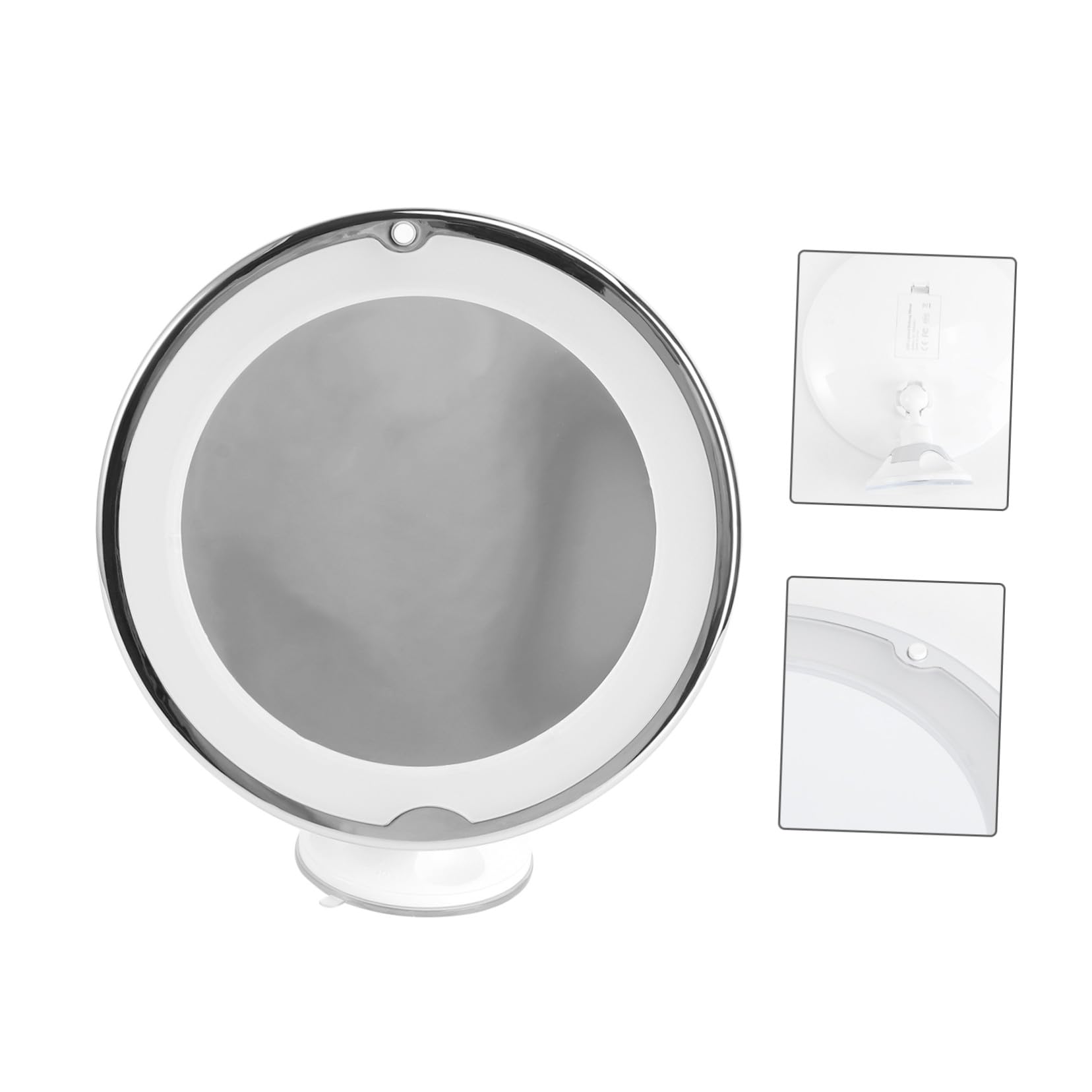 STOBAZA Specchio Cosmetico LED Rotondo 7x con Ventosa Bianco Vetro