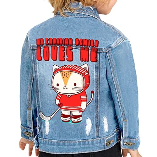 Canadian Family Toddler Denim Jacket - Art Jean Jacket - Themed Denim Jacket for Kids