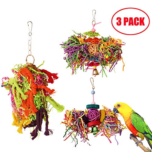 BWOGUE Bird Chewing Toys Parrot Cage Shredder Toy Foraging Hanging Toy for Cockatiel