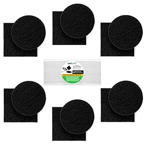 Epohpeek Compost Bin Filters Charcoal – Filter Replacement for Kitchen Pail Composter, 12 Pack Extra Thick (1cm) Fits Gallon Bucket Countertop Bins – Activated Carbon, 6 Round 6 Square, Both 6.5”